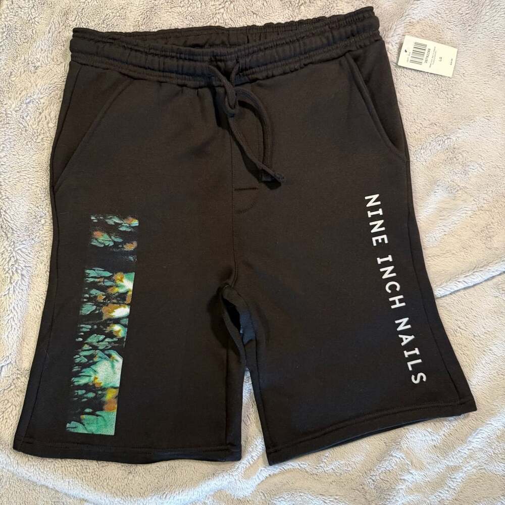 Nine Inch Nails Lounge Fleece Shorts Black Size Large NEW